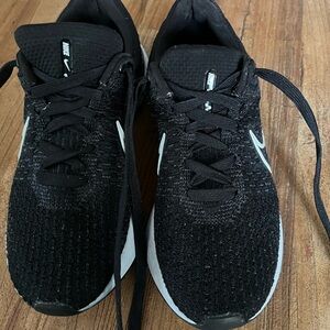 Nike Black Knit Sneakers with White Swoosh